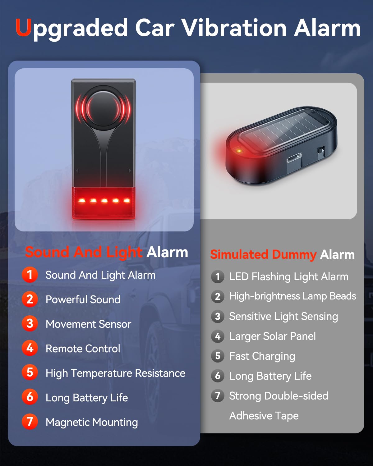 Alarme antivol à vibrations pour voiture