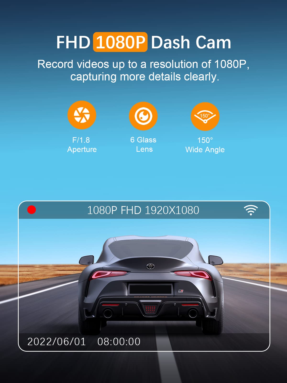 Caméra embarquée WiFi FHD 1080