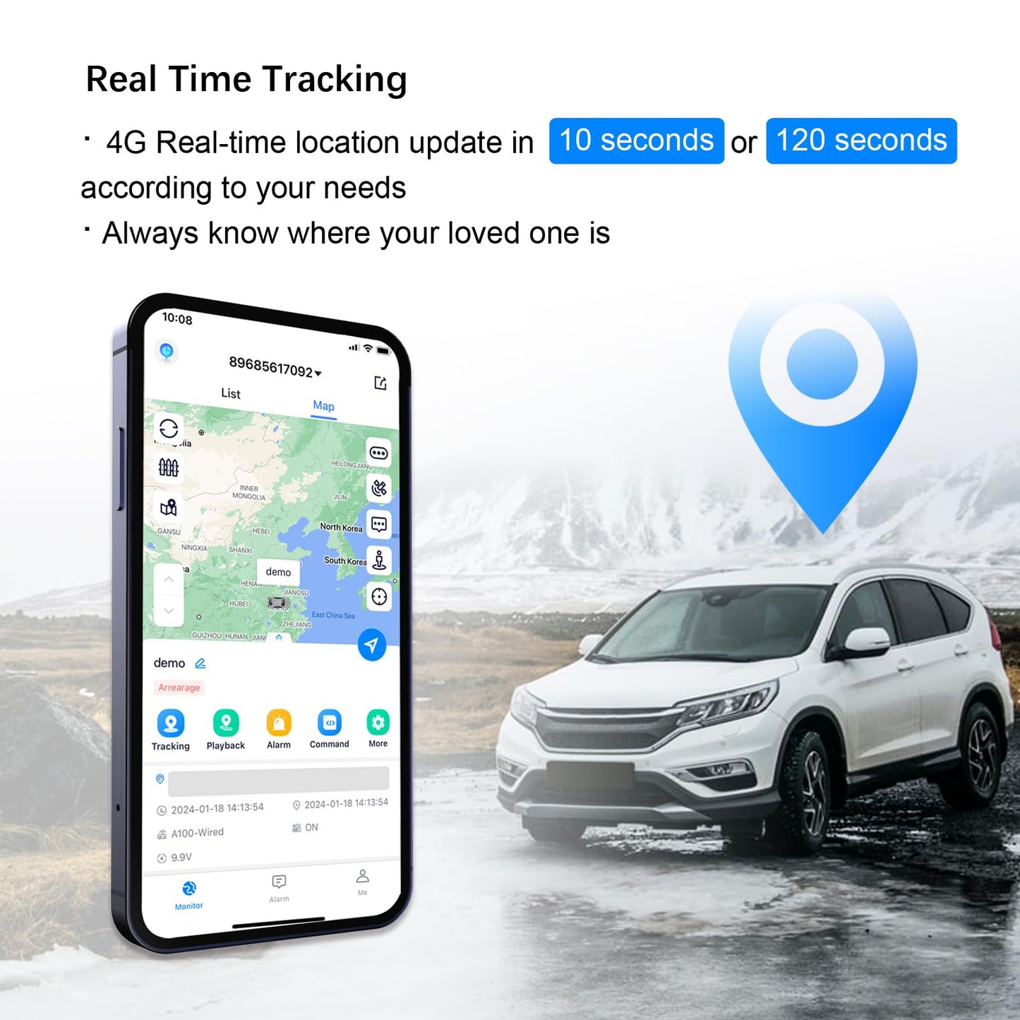 Traceur GPS pour voiture à longue durée de vie