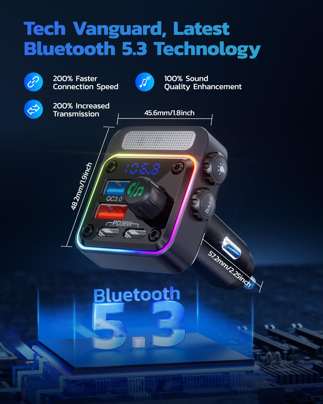Adaptateur de voiture avec 4 ports de charge