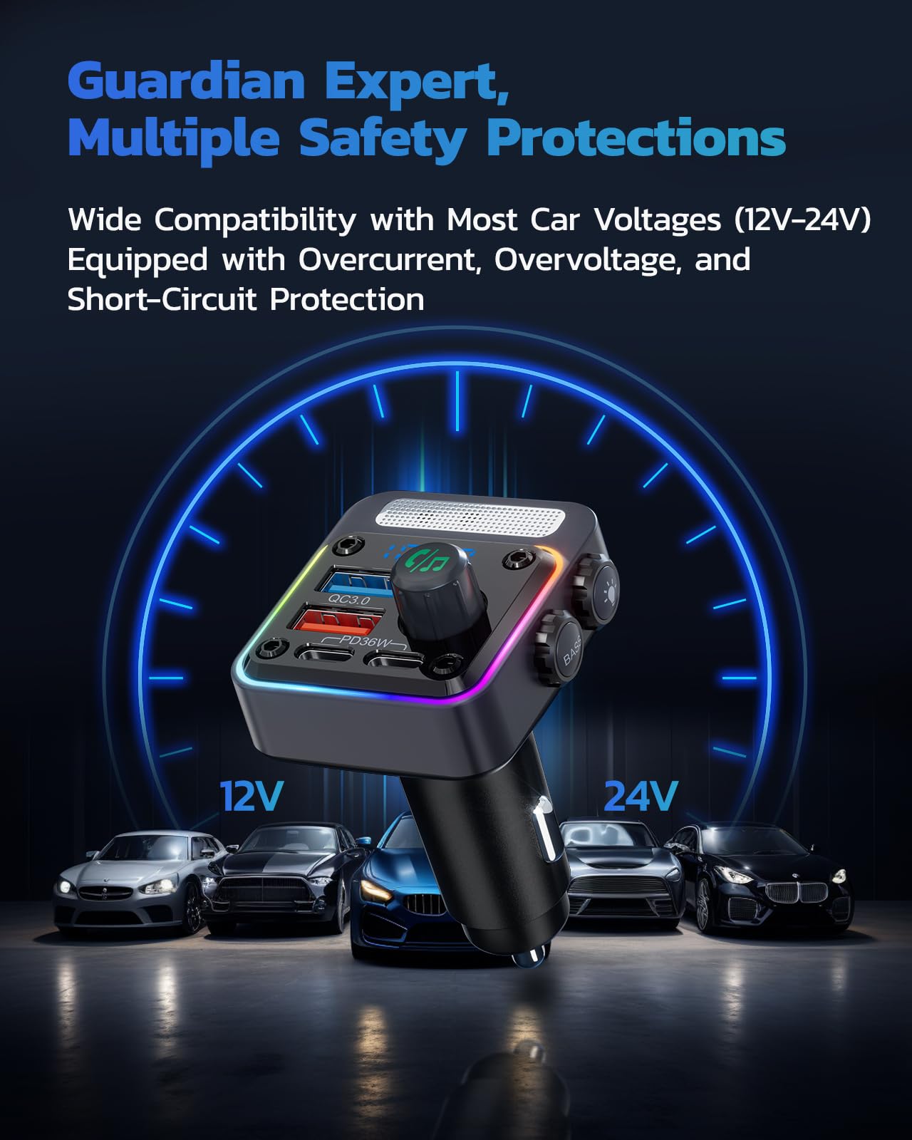 Adaptateur de voiture avec 4 ports de charge