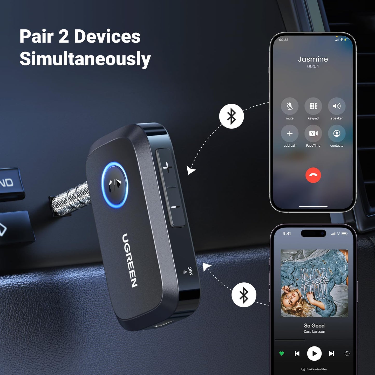 Adaptador Bluetooth auxiliar para coche