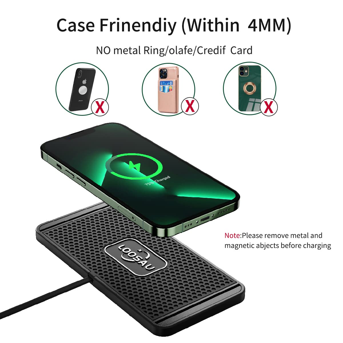 Base de carga antideslizante FastCharger de 15 W