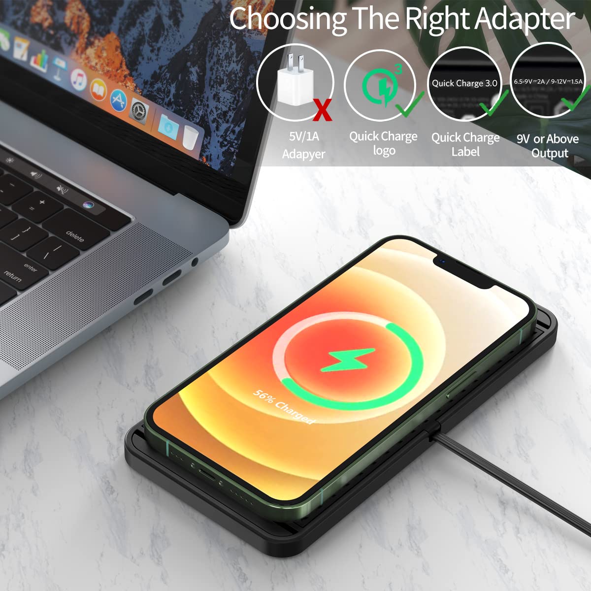 Base de carga antideslizante FastCharger de 15 W