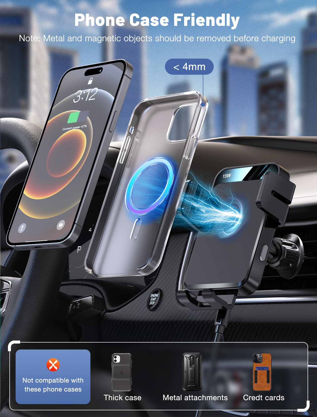 Auto-Clamping Car Mount Charging