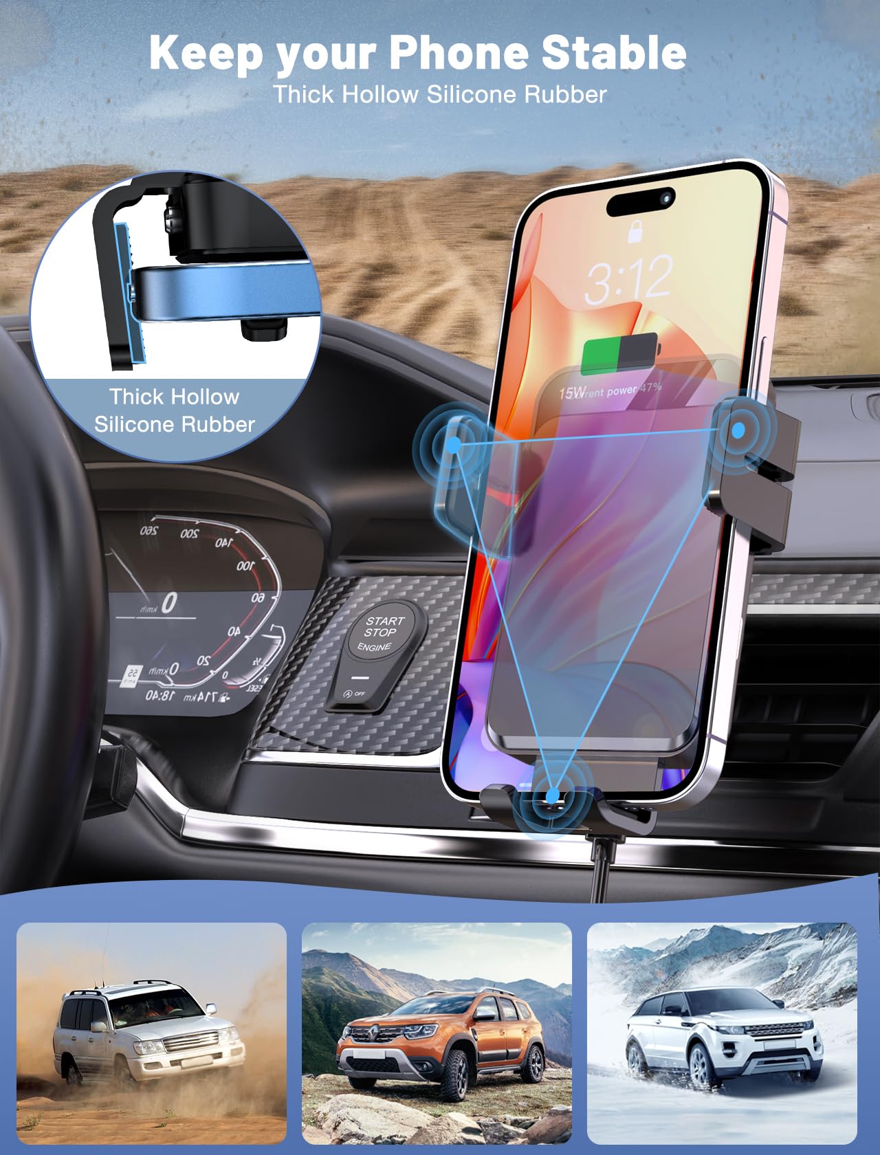 Auto-Clamping Car Mount Charging