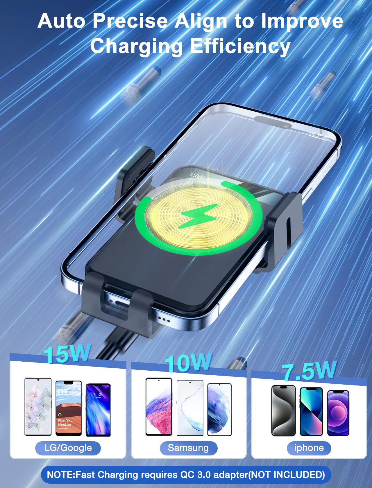 Auto-Clamping Car Mount Charging